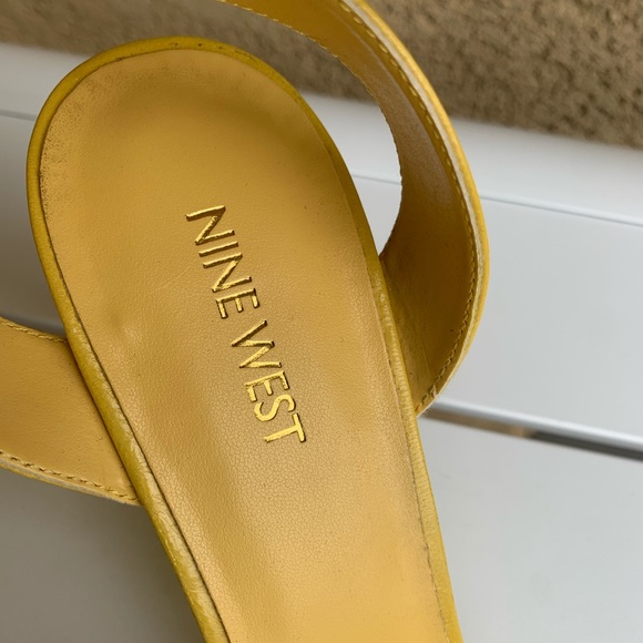 Nine West yellow leather pointy pumps sandals 8.5 - Picture 10 of 16